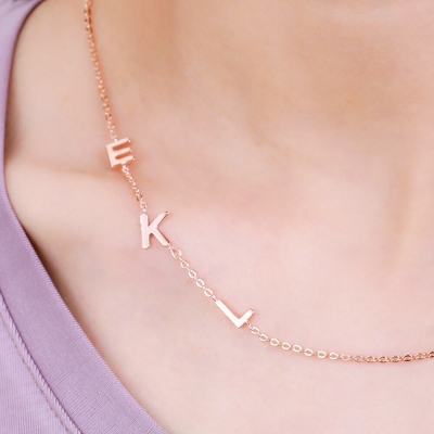 Customizable Sideways Initial Pendant