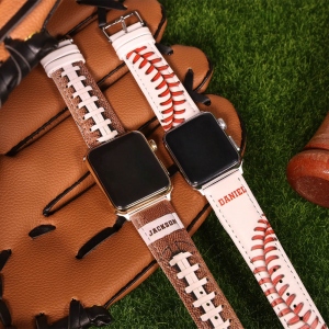 Personalisiertes Sportleder-Uhrenarmband für Apple Watch