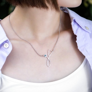 Personalized Birthstone Stethoscope Necklace & Ring