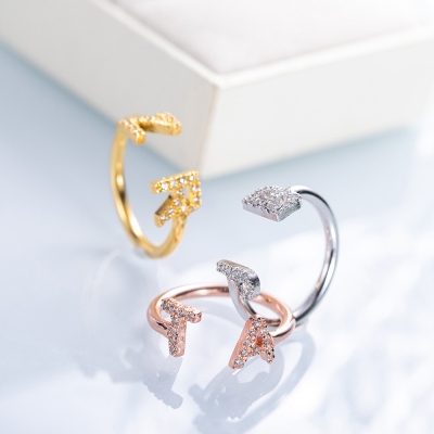Personalized Initial Cuff Ring