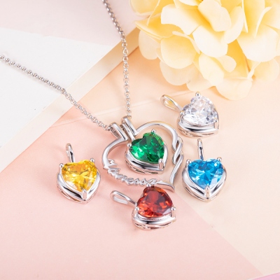 Personalized True Love Birthstone Necklace