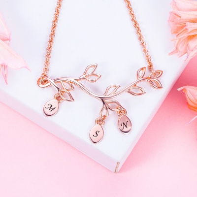 Custom Family Tree Branch Birthstone Bracelet