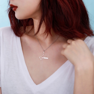 Custom Hairdresser Birthstone Name Necklace