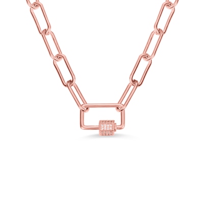 Personalized Screw Clasp Paperclip Chain Necklace