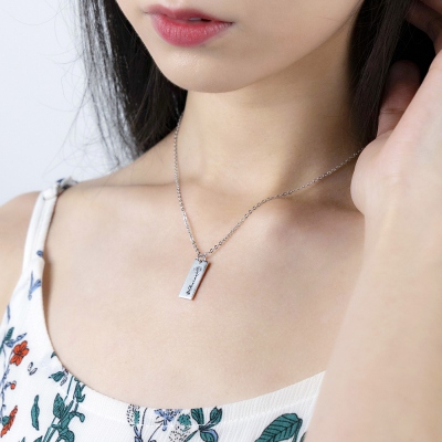 Personalized Birth Flower Name Necklace