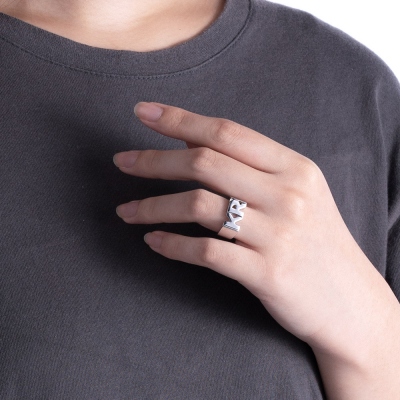 Personalized Unisex Initial/Monogram/Name Ring in Sterling Silver