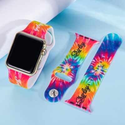 Tie Dye Apple Watch Band Rainbow Swirl
