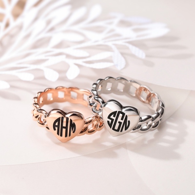 Personalized Filigrees Monogram Ring
