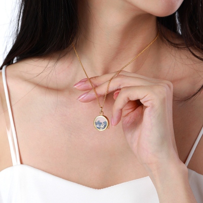 Customized Natural Gem Box and Letter Necklace for Her