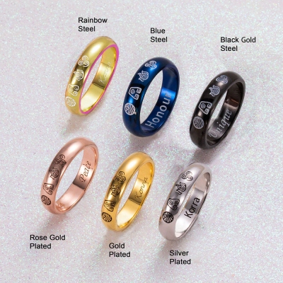 Customized Four Nature Elements Ring