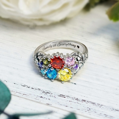 Personalized Mother's Birthstone Ring