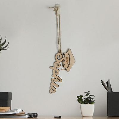 Personalized Wooden Graduation Cap Tag