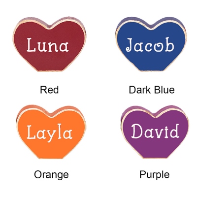 Personalized Name Heart Shaped Home Decor Gift for Family