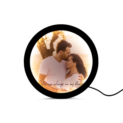 Personalized Photo LED Three-color Mirror with Engraving