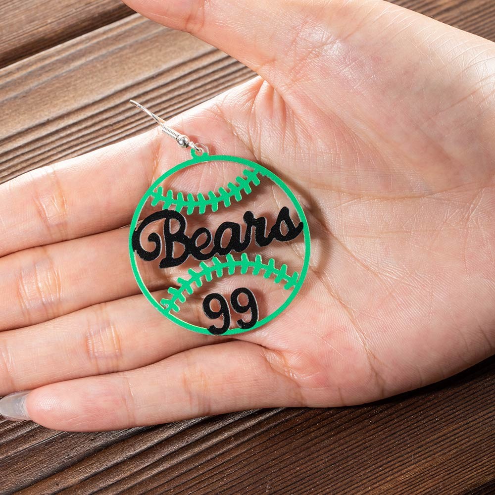 Custom Baseball Number Earrings