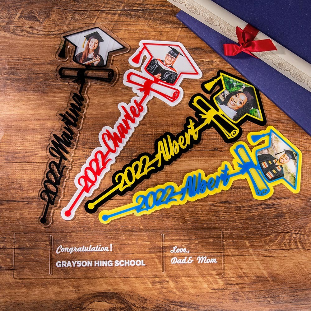 Cadeaux commémoratifs personnalisés pour diplômés Rose SVG File Glowforge File pour diplômés