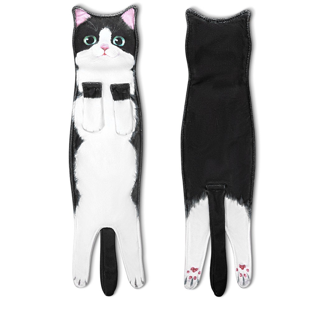 Cat Hand Towels Cute Decorative Cat Decor Hanging Washcloths, Funny Hand Towels for Bathroom/Kitchen Face Towels, Housewarming Gift for Cat Lovers