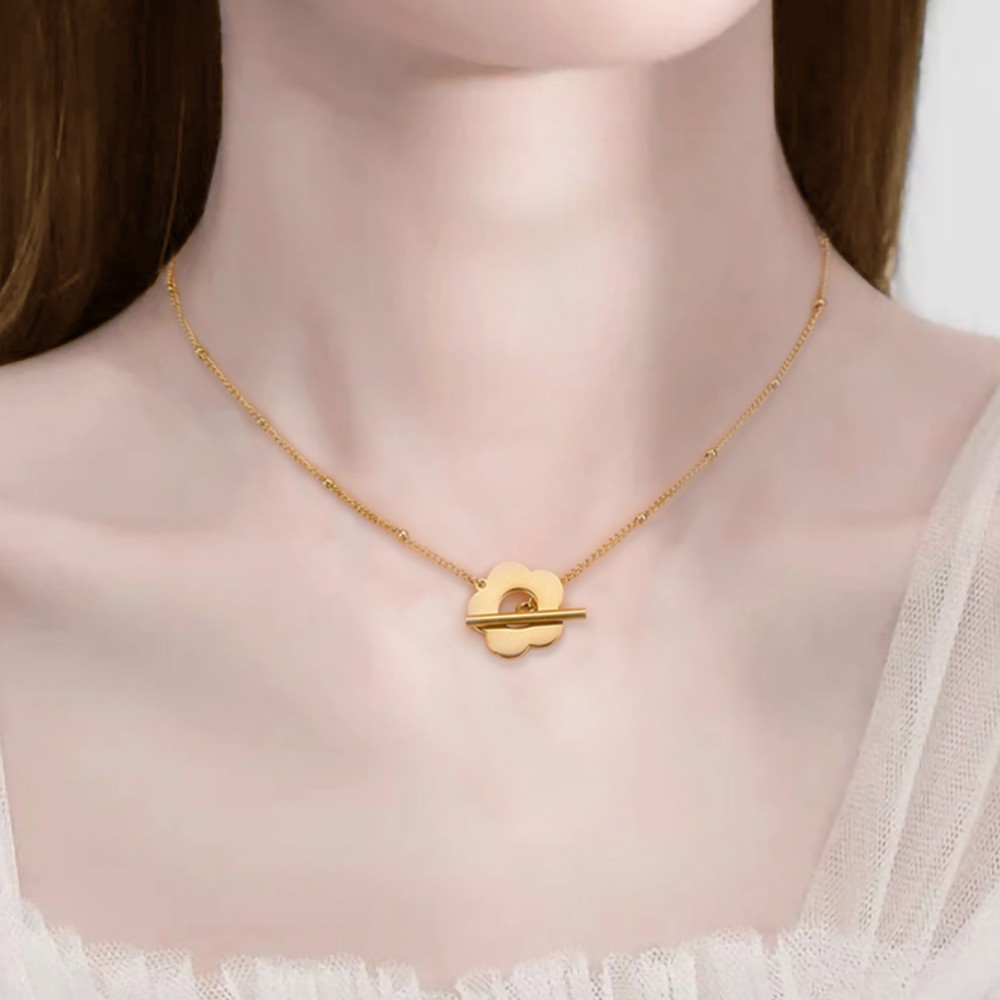 Bloom Bloom Necklace, Flower Necklace, Flower Toggle Clasps Necklace, Kpop Jewelry, Gift for Girl/Daughter/Girlfriend/THE BOYZ Fans
