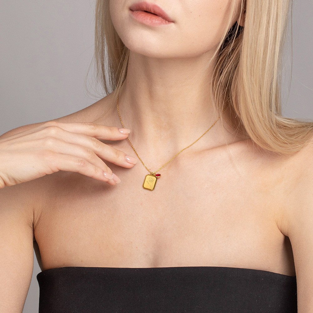 Birthstone Necklace Square