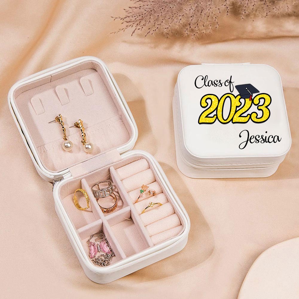 Custom Classic Graduation Jewelry Box, Personalized Graduation Jewelry Case, Class of 2024 Graduation Gift, Graduation Keepsake, Gift for the Graduate