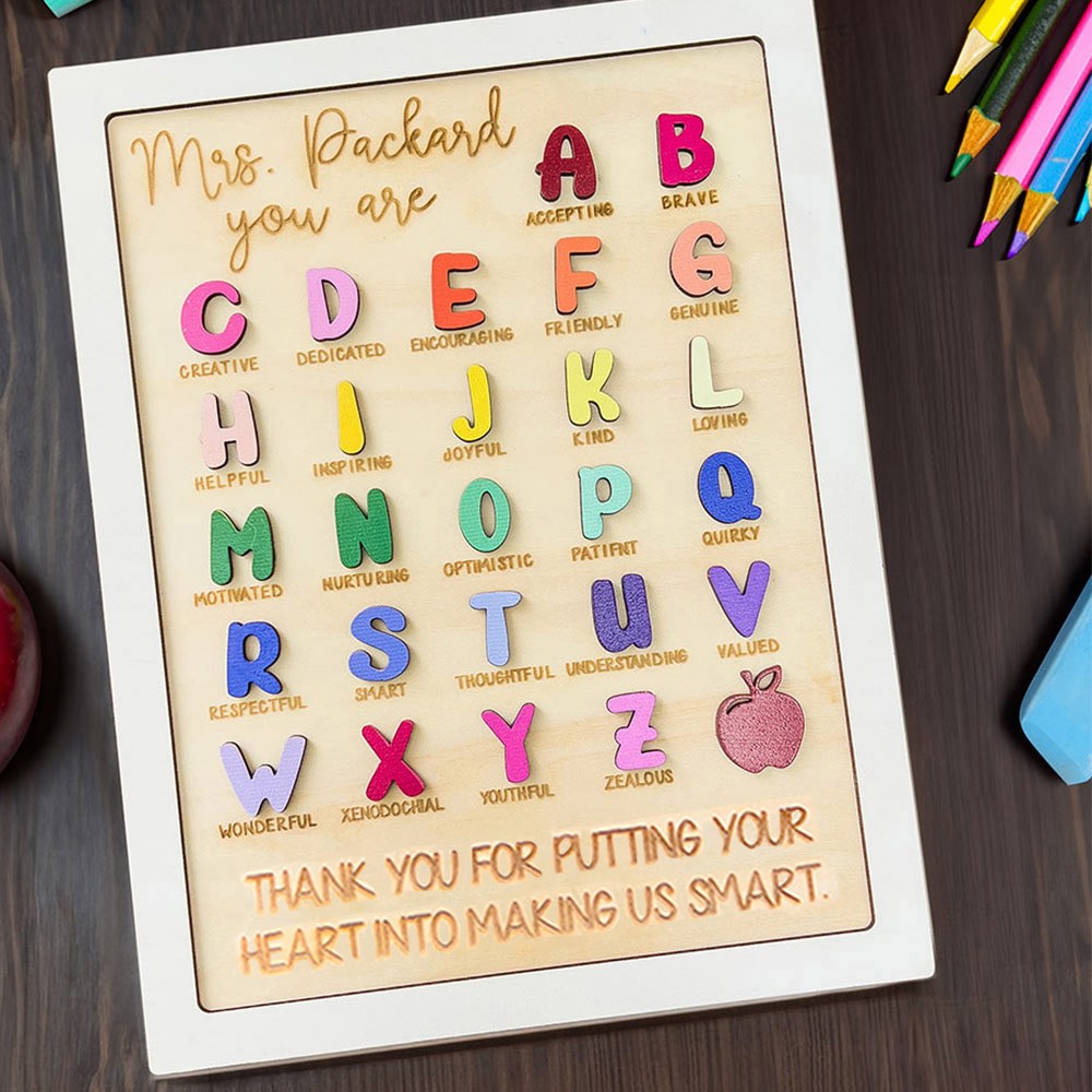 Personalized Alphabet Classroom Signs, Alphabet Ornament, Classroom Decor, Affirmation Signs, Class Teaching Aids, Teacher Appreciation Gifts