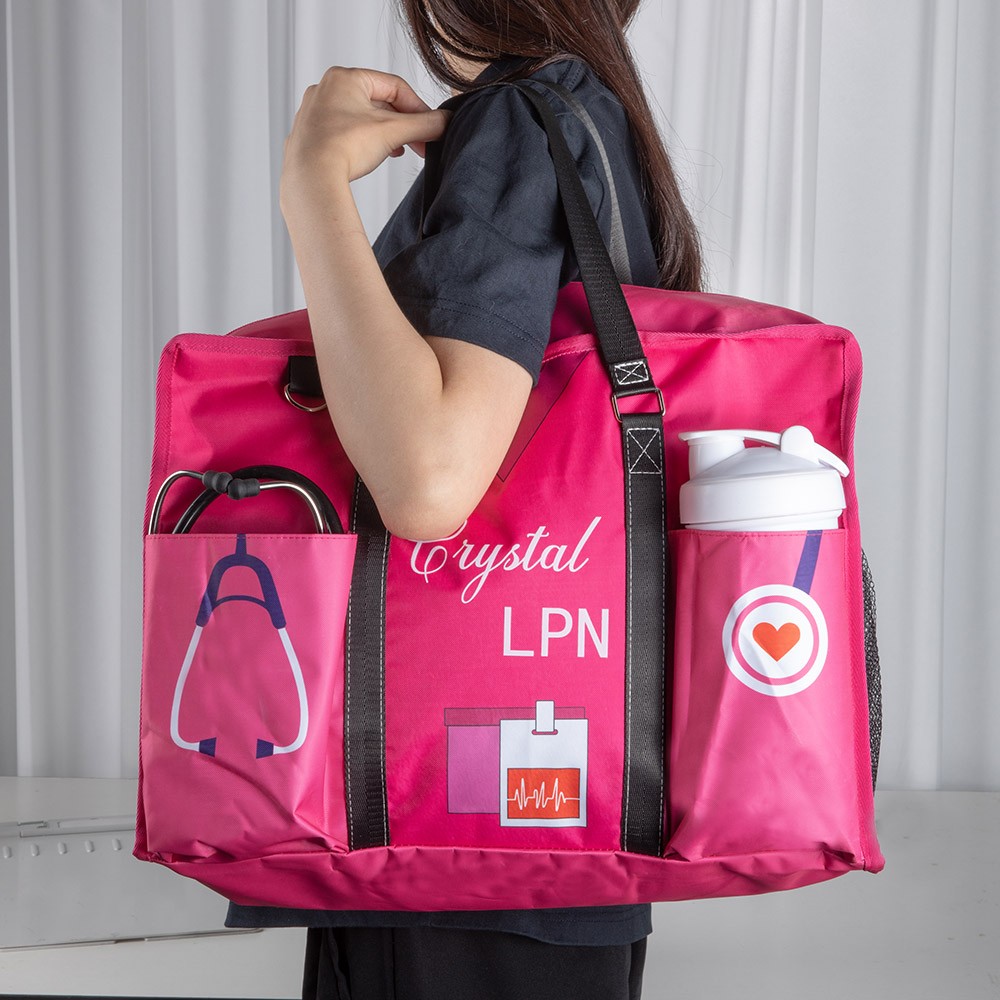 Große Krankenschwester-Tragetasche aus Canvas für die Arbeit, kleine Stilltasche mit Reißverschluss, Dankesgeschenk zur Krankenschwesterwoche für RN CNA LPN Medizinisches Personal