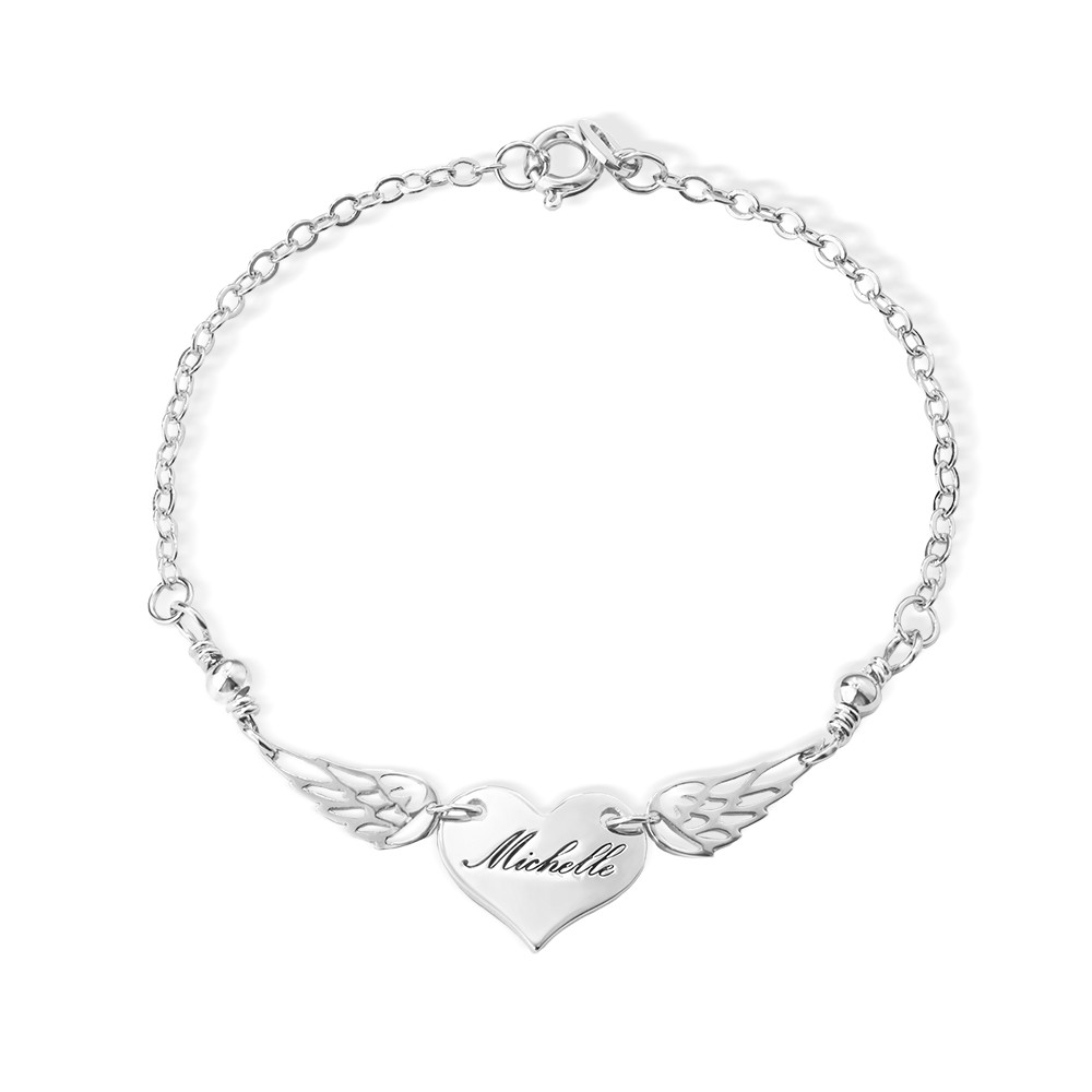 Custom Mommy Of An Angel Bracelet, Memorial Jewelry, Infant Loss Bracelet, Loss of Mother Bracelet, Miscarriage Gift, Memorial Wing Charm