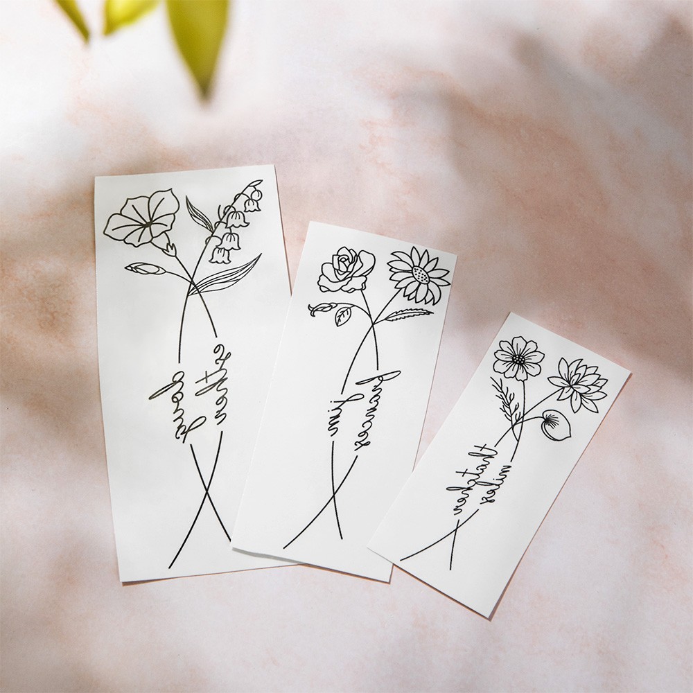birth flower tattoo design