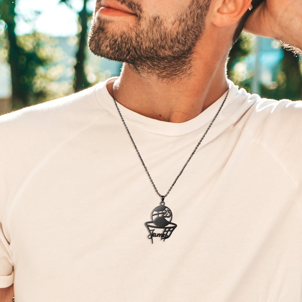 custom basketball necklace