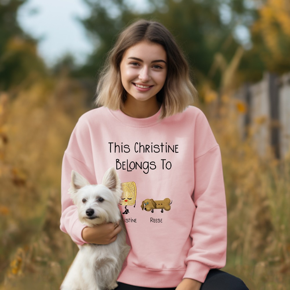 Custom Family Names Cookies Crewneck Shirt, Cute Biscuit Character T-shirt & Sweatshirt, Men & Women Unisex, Christmas Gift for Grandparents/Family
