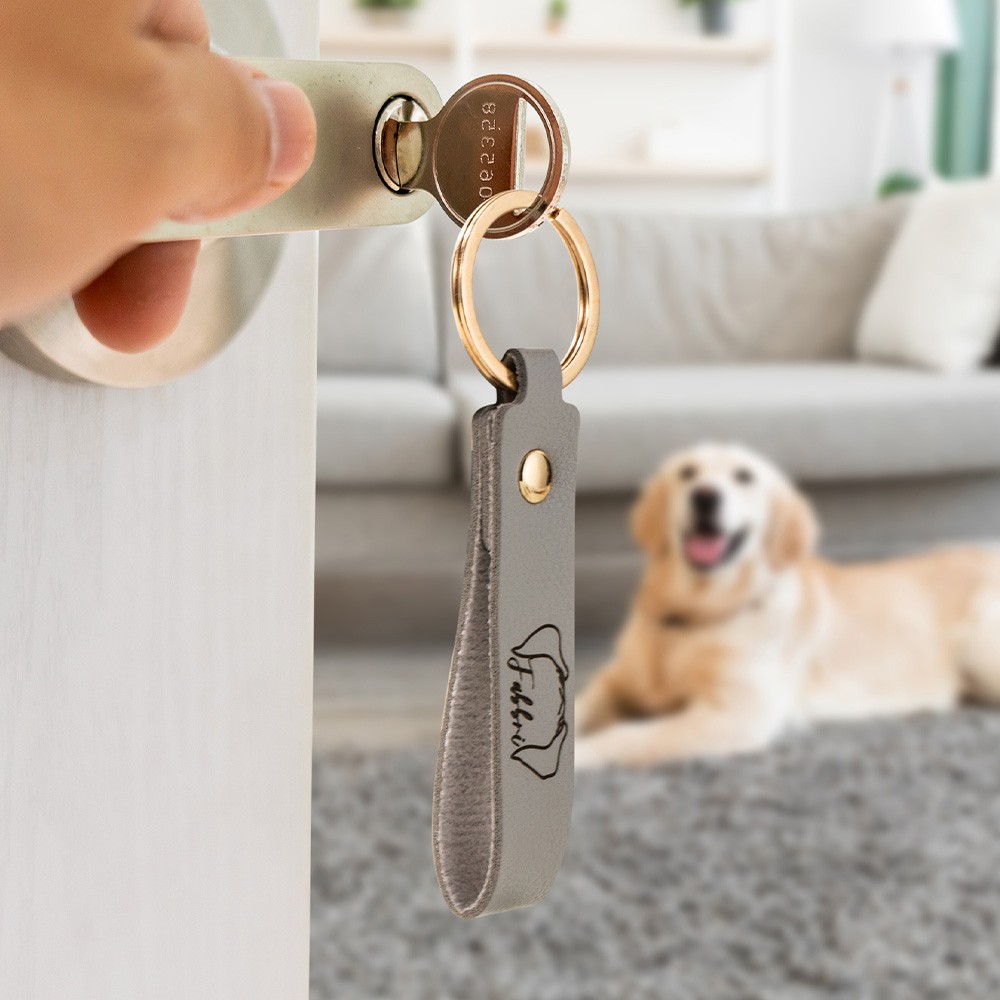 Leather keychain