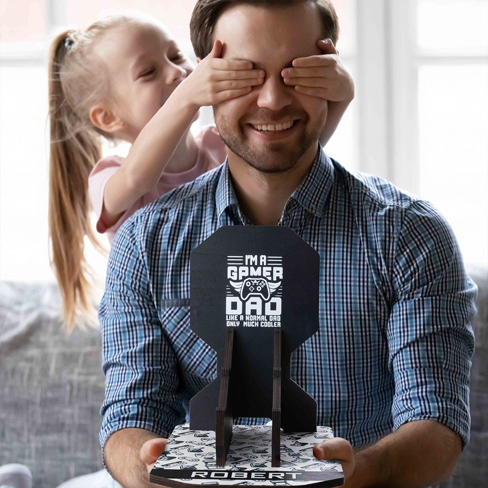 Personalized Headphone and Controller Stand, Headset/Xbox/Switch/PS4/5/6 Game Controller Holder, Gamer Gifts for Men/Dad, Gaming Accessories for Desk