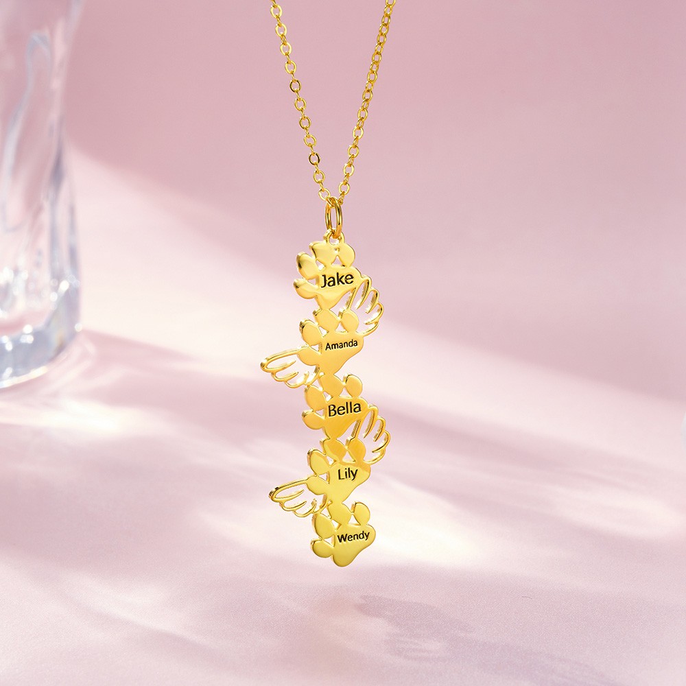 paw prints necklace