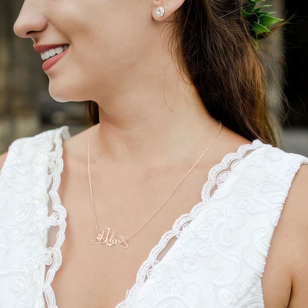 Personalized Name Birth Butterfly Necklace, Custom Name Pendant Necklace, Sterling Silver Jewelry, Birthday/Wedding/Anniversary Gift for Her/Women