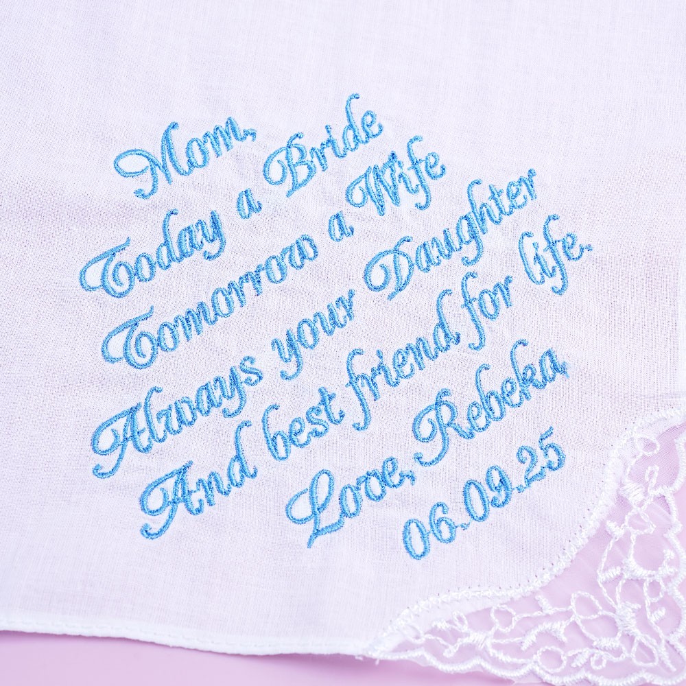 Wedding Gift Handkerchief for Mom