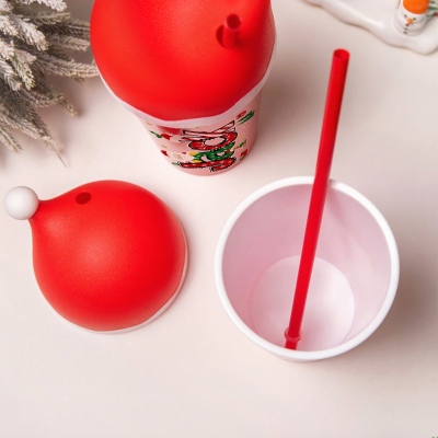 With straw