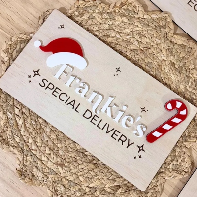 Personalized Name Tag Christmas Eve Box, Wooden December 1st Gift Box, Christmas Eve Crate, Family Holiday Keepsake, Christmas Gift for Kids/Family