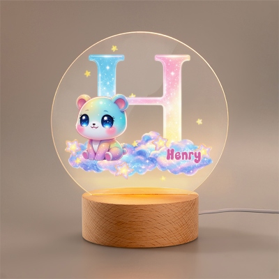 Night Light with Wooden Base