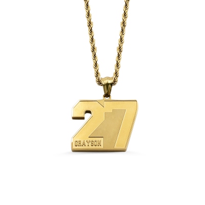 Personalized Sports Number Necklace Stainless Steel