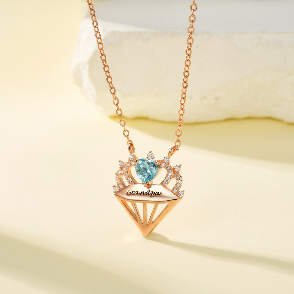 birthstone crown necklace