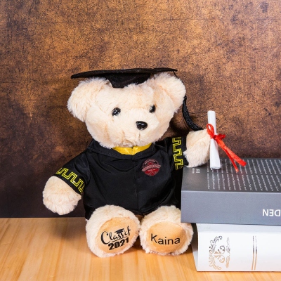 Ours en peluche de fin d'études sur mesure avec insigne d'école