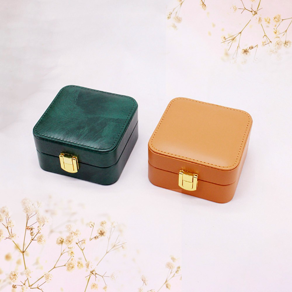 Monogrammed Travel Jewelry Case, Personalized Leather Jewelry Box Organizer, Jewelry Display Cases, Ring/Necklace/Bracelet/Earrings Holder Box