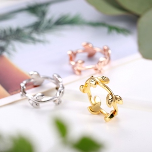 Personalized Initial Leaf Stackable Ring