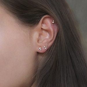 Personalized Initial Studs Alphabet Earrings 2 Pack