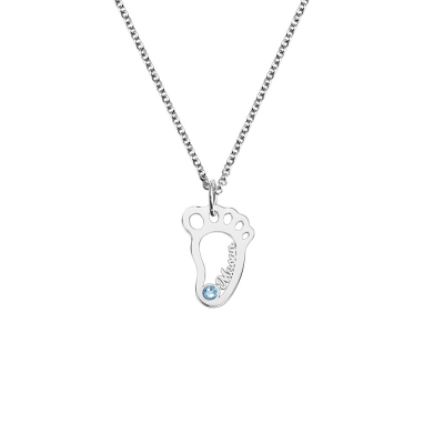 Personalized 1-6 Hollow Foot Name Necklace