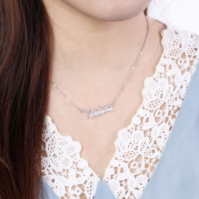 Custom Hairdresser Birthstone Name Necklace