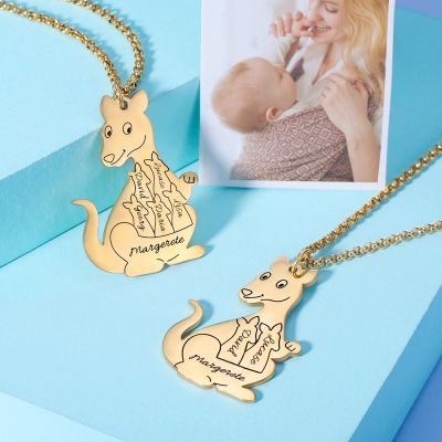Personalized Kangaroo Family Necklace
