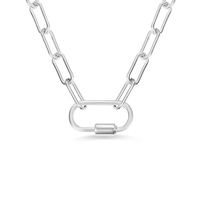 Personalized Screw Clasp Paperclip Chain Necklace