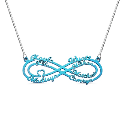 Personalized Colorful Infinity Name Necklace