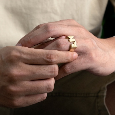 Personalized Unisex Initial/Monogram/Name Ring in Sterling Silver